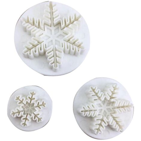 3 pièces Emporte-pièces en Forme de Flocon de Neige pour Pâte à Sucre et Biscuits (1/4)