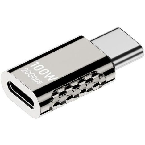 Adaptateur USB-C 20Gbps pour Ordinateur Portable - Convertisseur de Charge Rapide et Transfert de Données - Tête Droite (1/4)