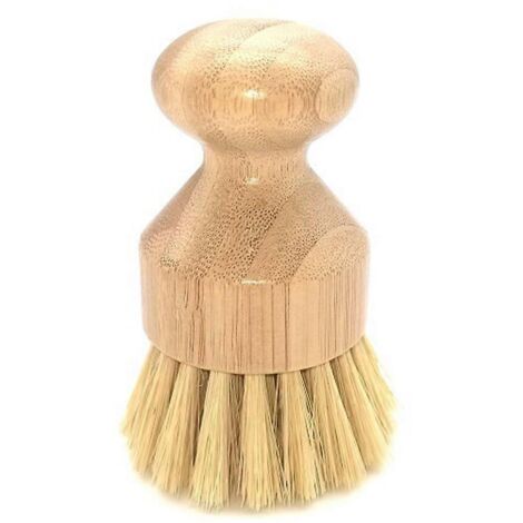 Brosse à récurer en bois pour casseroles et poêles - Outil de nettoyage écologique pour cuisine (1/4)