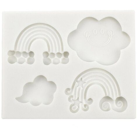 Moule en Silicone Arc-en-Ciel 3D pour Gâteau, Bordure Fondant et Chocolat (1/4)
