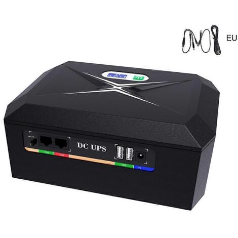 Alimentation sans interruption (ASI) mini 60W pour routeur WiFi et caméra, batterie 17600mAh, couleur noire, compatible UE (1/4)
