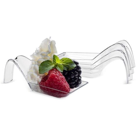 20 pièces cuillères à apéritif en plastique transparent pour dégustation desserts événementiel (1/4)
