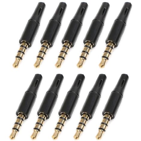 10 Pièces Prise Jack 3,5mm 4 Pôles Stéréo Adaptateur Connecteur Audio (1/4)