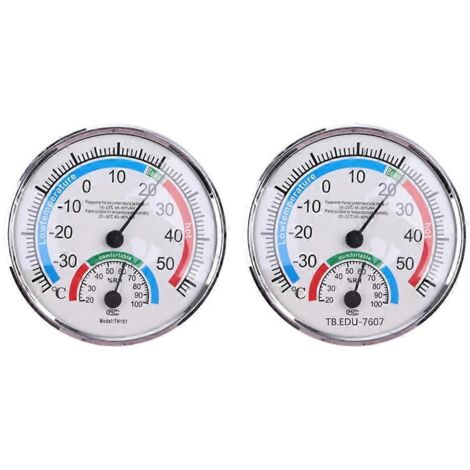 Thermomètre Hygromètre Analogique 2 en 1 pour Intérieur - Mesure Température et Humidité Chambre (1/4)