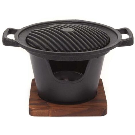 Grill Hibachi Portable pour Intérieur et Extérieur avec Revêtement Antiadhésif et Base (1/4)