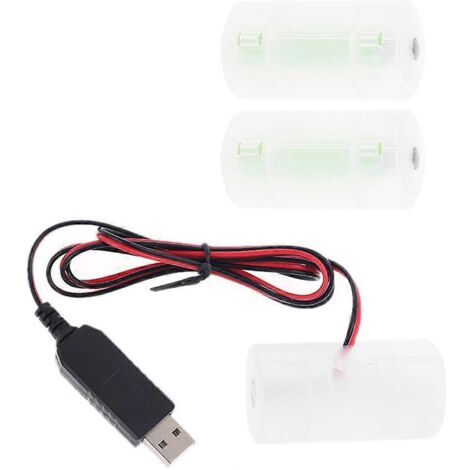 Adaptateur USB Alimentateur pour Piles LR20 D 1.5V à 6V - Torche, Cuiseur (1/4)