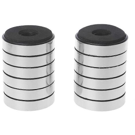 12 Pièces Pads d'Isolation Anti-Vibrations pour Enceintes, Pieds Pointes Argent 40.5x13.5mm (1/4)