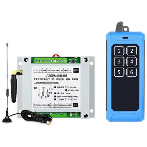 Interrupteur sans fil 6 canaux module relais 433MHz pour commande à distance AC 85-220V (1/4)