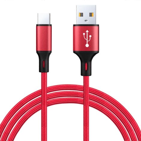Câble USB Type-C de Charge et Synchronisation pour Smartphone et Tablette - 1 mètre - Rouge (1/4)