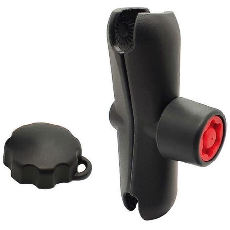 Support de boule double pour moto avec base ronde ou diamant, trou AMPS et bouton de sécurité - fixation robuste (1/4)