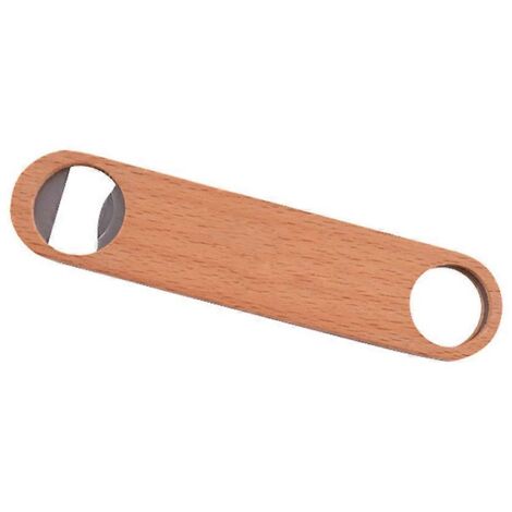 Ouvre-bouteille plat en bois pour bière et vin, poignée vintage, accessoire de cuisine et bar (1/4)