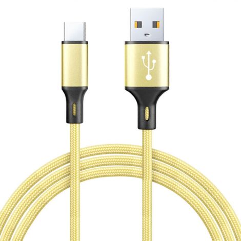 Câble USB Type-C Jaune 1m pour Charge Rapide et Transfert de Données Smartphone/Tablette (1/4)