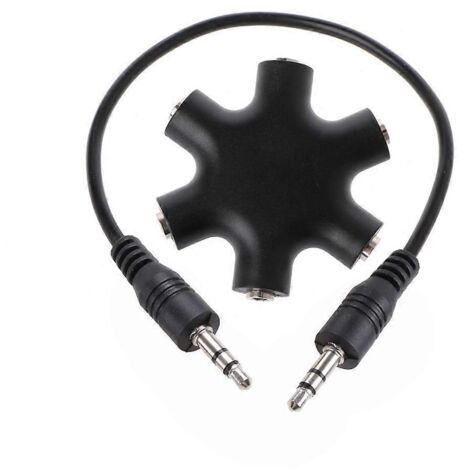 Adaptateur Audio 3.5mm 1 Mâle vers 5 Femelles, Diviseur de Son Hexagonal pour Partage Casque (1/4)