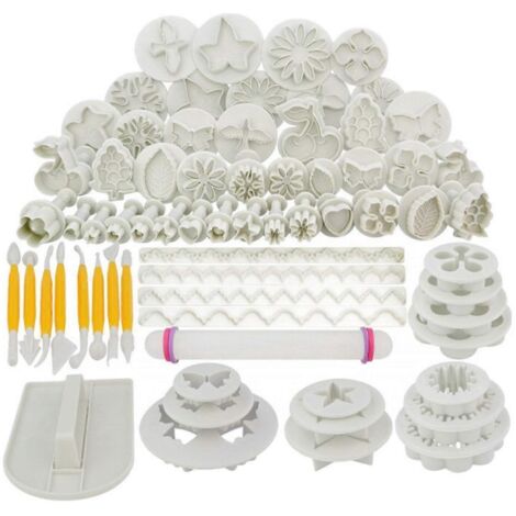 68 Pièces Moule à Biscuits DIY 3D Matériel de Pâtisserie Rouleau à Pâtisserie Durable (1/4)