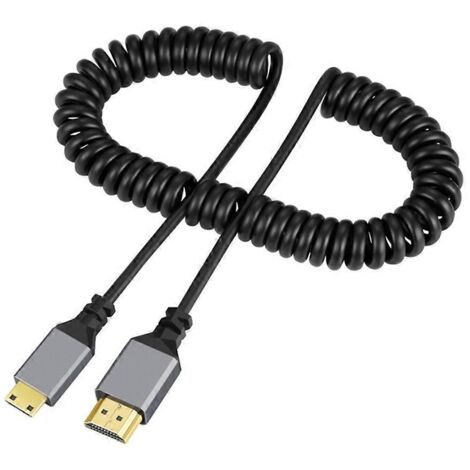 Câble HDMI 4K en spirale, version 2.0 haute vitesse compatible Mini HDMI (1/4)
