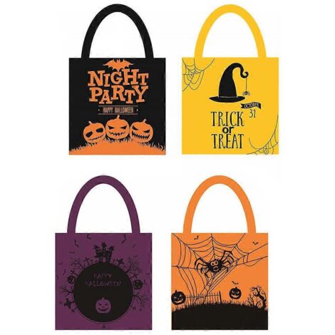 Lot de 4 sacs réutilisables pour courses en tissu non-tissé thermocollé (1/4)