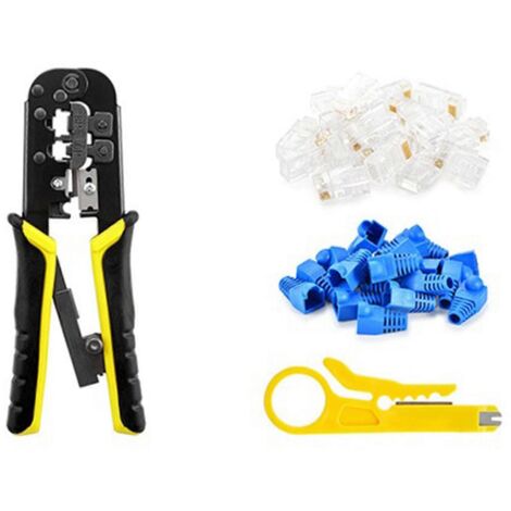 Pince à sertir RJ45 avec coupe-fil et dénudeur pour câbles réseau Ethernet (1/4)