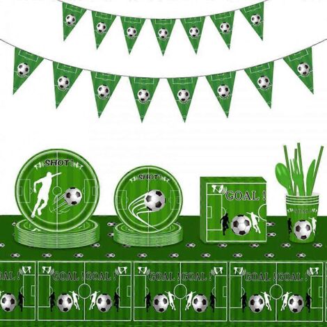 Ensemble de Vaisselle Jetable pour Fête de Football - Ustensiles de Table (1/4)
