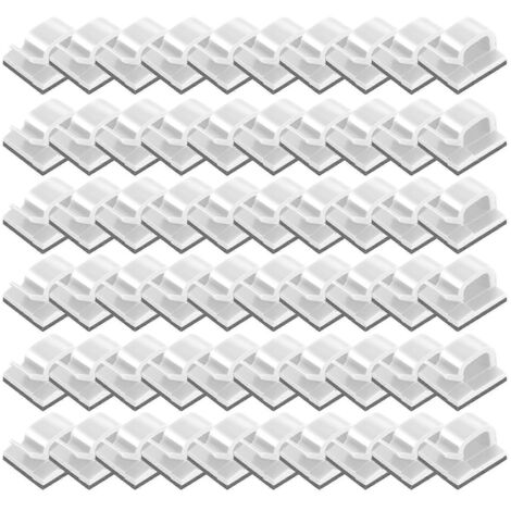 60 Pièces Mini Attaches Câbles Extérieur avec Adhésif, Fixation Lumière Décoration (1/4)