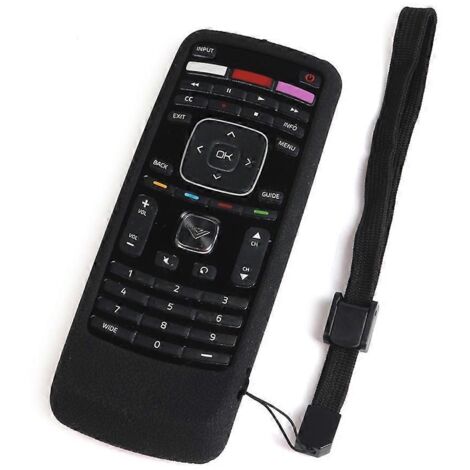 Housse en silicone antidérapante pour télécommande Vizio XRT112, étui protecteur noir (1/4)