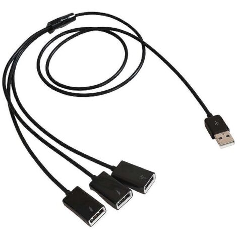 Câble USB 1 vers 3 - Hub USB Multi-Ports pour PC Portable et Ordinateur (1/4)