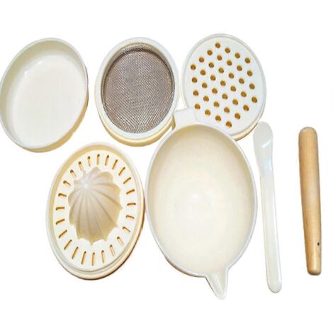 Mixeur Bébé Manuel - Hachoir Aliments Bébé avec Filtre Abrasif et Presse-Fruits Artisanal (1/4)