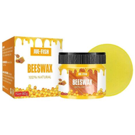 80g Cire d'Abeille pour Bois - Nourrit et Protège Meubles, Sols et Décoration en Bois (1/4)