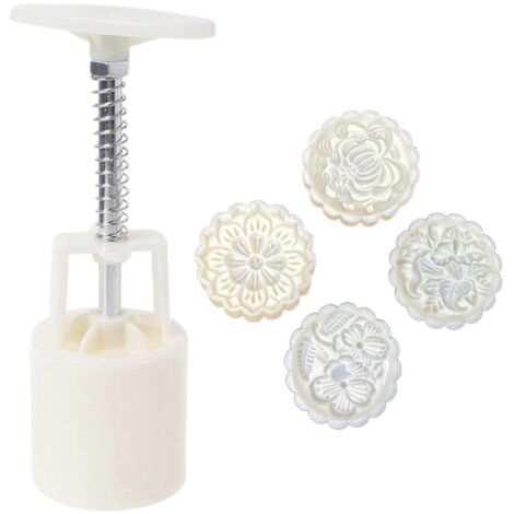 Moules à Mooncake en Plastique pour Pâtisserie, Accessoire de Cuisson avec Presse Manuelle (1/4)