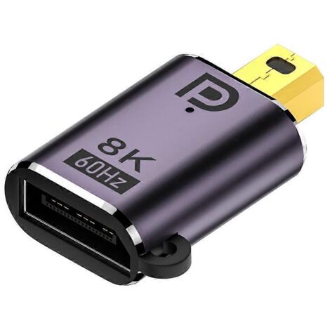 Adaptateur Mini DisplayPort Mâle vers DisplayPort Femelle - Convertisseur Vidéo MiniDP vers DP - Extension Câble DP1.4 (1/4)