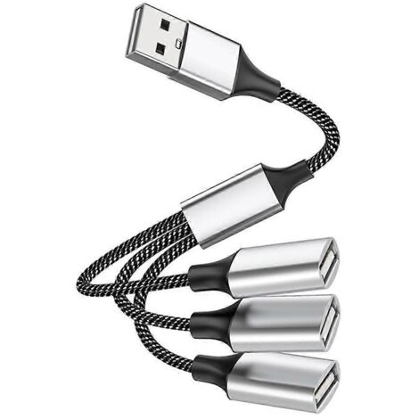 Câble séparateur USB, 1 mâle vers 2 ou 3 femelles, compatible USB-C et USB-A, rallonge de connexion (1/4)