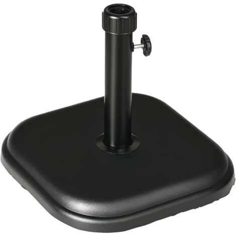 Base per ombrellone da giardino in plastica e cemento, 11 kg, 36x36x31 cm, nero. Supporto stabile per ombrelloni, base pesante per esterno, resistente e pratica. (1/5)