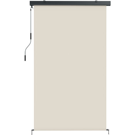 Store a rullo avvolgibile in poliestere anti-UV, con cassetta in alluminio e manovella, dimensioni 250x160 cm, colore bianco crema. Protection solaire extérieure. (1/5)