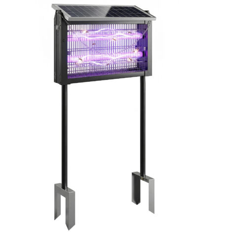 Lampada solare antizanzare da esterno con rete di protezione, 45x18x90 cm, nero, efficace repellente per insetti, ideale per giardino e terrazzo. (1/5)