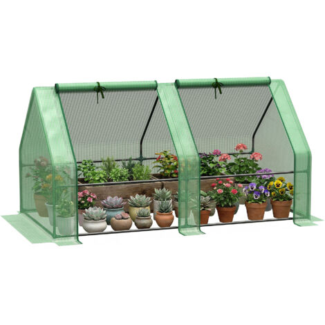 Serre de jardin en acier avec couverture PE renforcée, 180x90x90cm, vert – abri végétal robuste, tunnel de culture extérieur, structure résistante aux intempéries. (1/5)