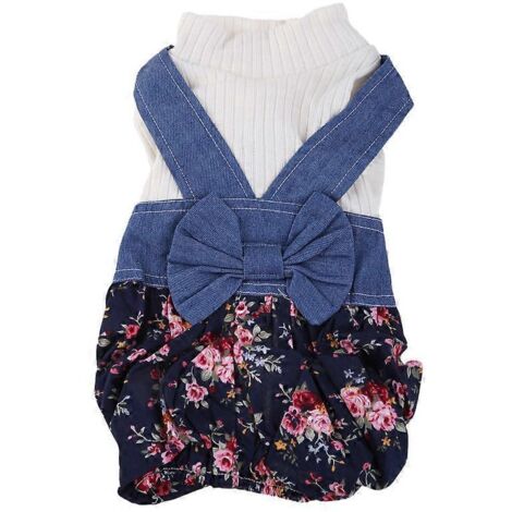 Voici une proposition de titre en français (caractères ≤ 190) :
Salopette jean décontractée pour petit chien avec nœud, robe florale pour chien de taille L, tenue élégante pour animal, cadeau maison (1/4)