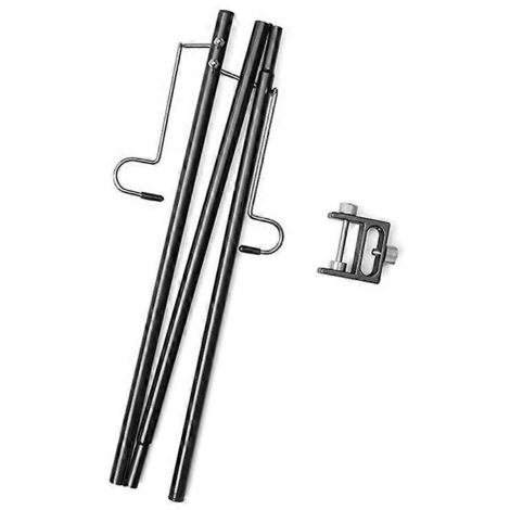 Support de lampe de camping détachable, crochet double noir, accessoire portable pour lanterne de randonnée, support de suspension réglable pour éclairage extérieur. (1/4)