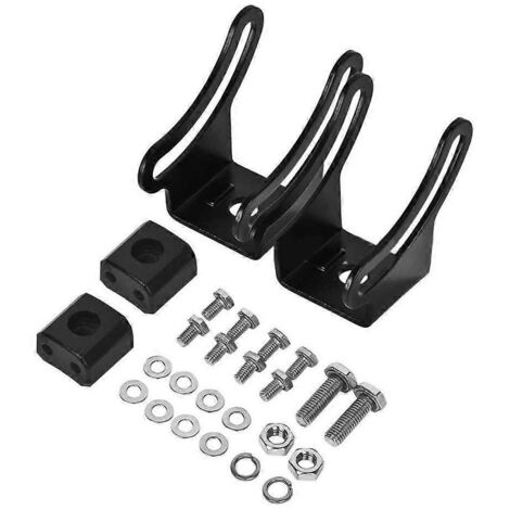 Support de montage coulissant pour barre LED noire, 2 jeux de supports auto-lumière, base de fixation pour projecteurs LED. (1/4)