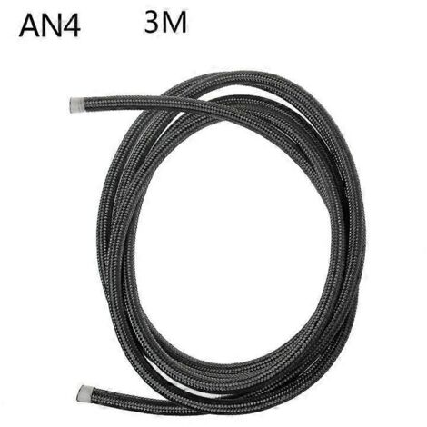 Tuyau de frein en acier tressé nylon 3M pour circuit essence/huile/gaz, compatible AN4 AN6 AN8 AN10 - modèle AN4. (1/4)