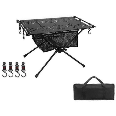 Table pliante extérieure portable, compacte et ultra-légère, idéale pour pique-nique, camping et randonnée. (1/4)