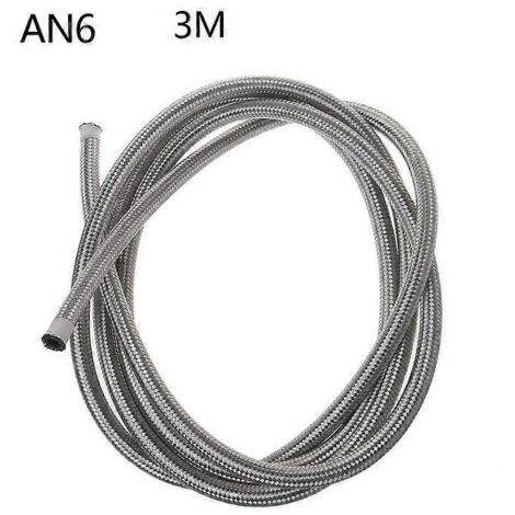 Tuyau de frein en acier inoxydable tressé 3M pour essence, huile et gaz, compatible AN4 AN6 AN8 A-AN6 - Durite carburant haute pression, flexible et résistant. (1/4)