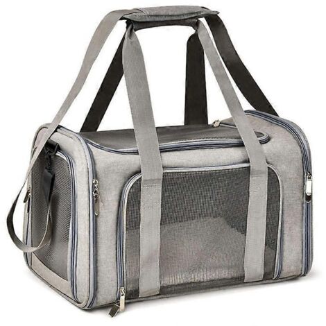 Sac de transport pour animaux de compagnie, sac à main pour chien et chat, voyage extérieur, gris, taille S. (1/4)