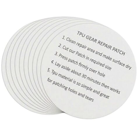 Tapis de réparation TPU pour tente extérieur, autocollant auto-adhésif étanche, patchs ronds, lot de 10 pièces. (1/4)