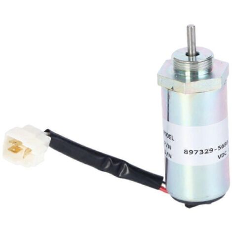 Soupape d'arrêt Stop Solenoid 897329-5680 pour excavatrice 3LD1, 3LD2, 4LE1 - Vanne de coupure moteur, compatible pièces diesel Isuzu. (1/4)
