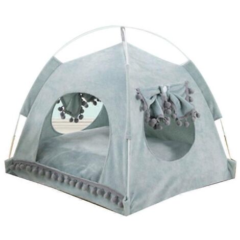 Tanière pour chat, tente maison douce pour petits à grands chats, assemblage facile, vert ultra-doux. (1/4)