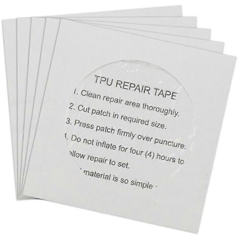 Tente extérieure TPU ruban de réparation autocollant, patchs imperméables autocollants, 5 pièces carrées, adhésif de fixation pour équipement de camping. (1/4)