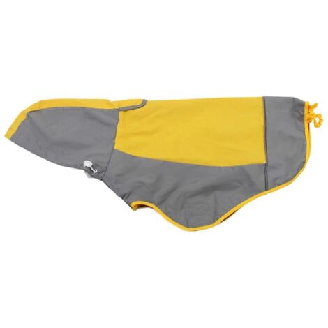 Toutes saisons imperméable manteau chien pluie jaune, veste pluie chien extérieur promenade waterproof pour animaux. (1/4)