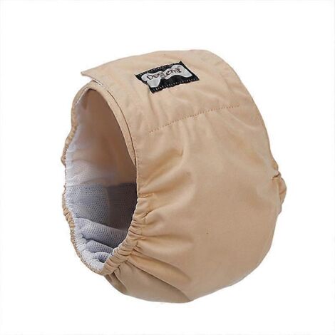 Voici une proposition de titre produit en français (moins de 190 caractères) :
Couche chien lavable, culotte physiologique réutilisable pour chien mâle, sous-vêtement hygiénique beige taille L (1/4)