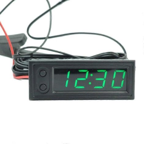 Thermomètre voltmètre voiture 12V 3 en 1 jauge horloge électronique LED affichage numérique (1/4)