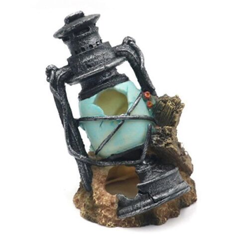 Décoration artistique pour aquariums : phare souterrain durable, résistant à l'eau, ornement de poisson original, design unique pour réservoirs. (1/4)