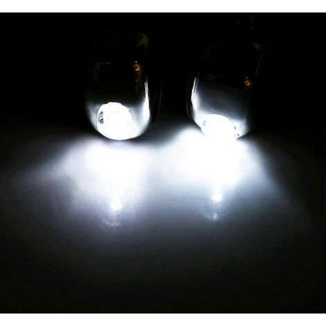 2 Pièces Buse de Pare-brise 12V avec LED Blanche, Gicleur Essuie-glace Lumineux pour Voiture, Accessoire Capot Auto Étanche (1/2)
